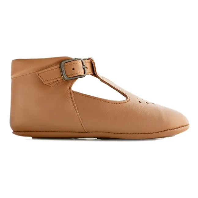 Chaussons T-Bar Minimilton | Cognac