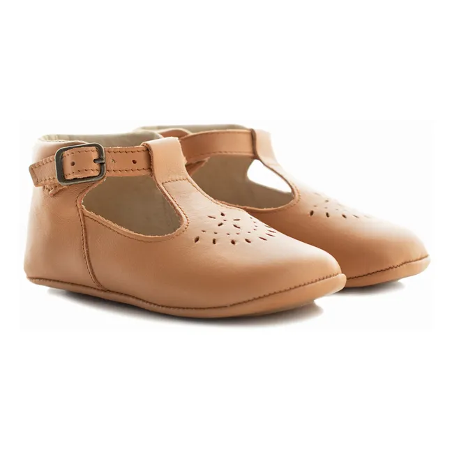 Chaussons T-Bar Minimilton | Cognac