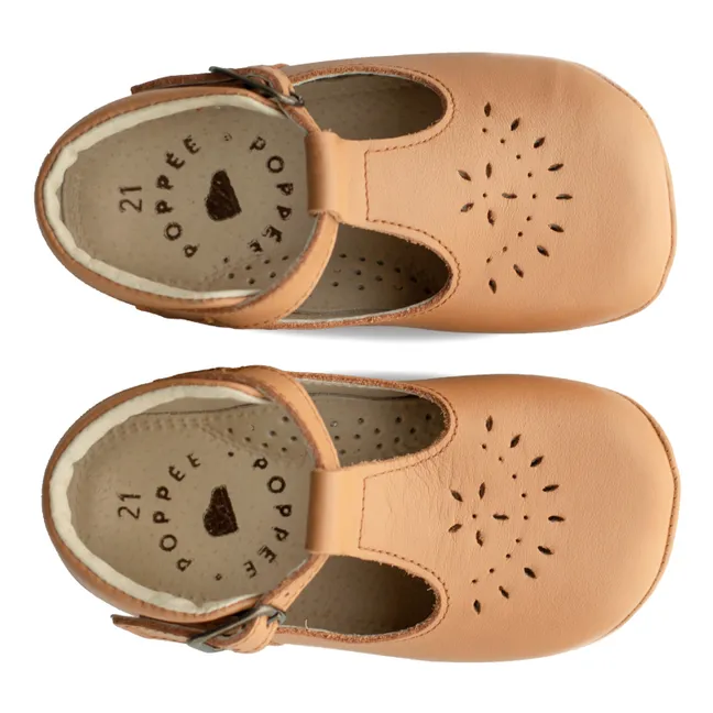 Chaussons T-Bar Minimilton | Cognac