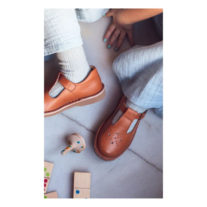 Choux Buckled T Strap Shoes | Orange- Product image n°2