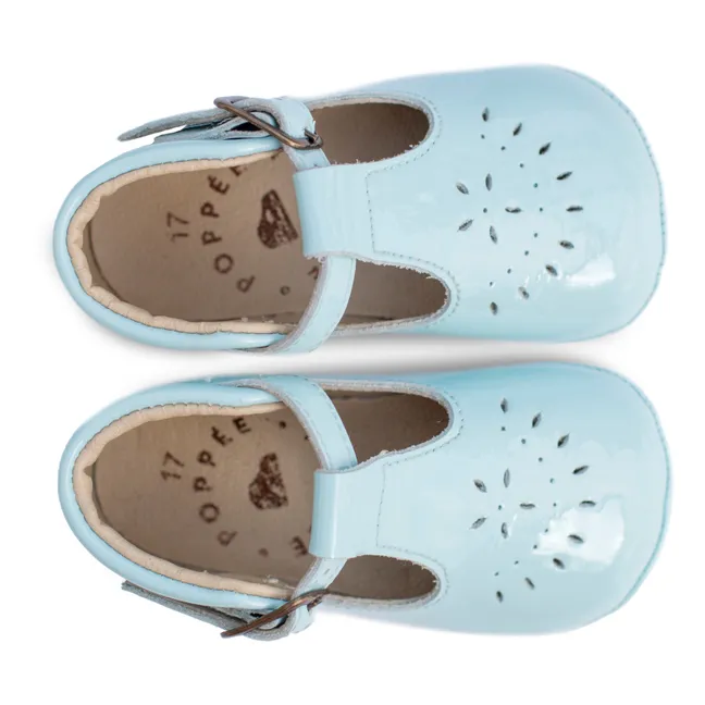 Chaussons T-Bar Minimilton Vernis | Bleu