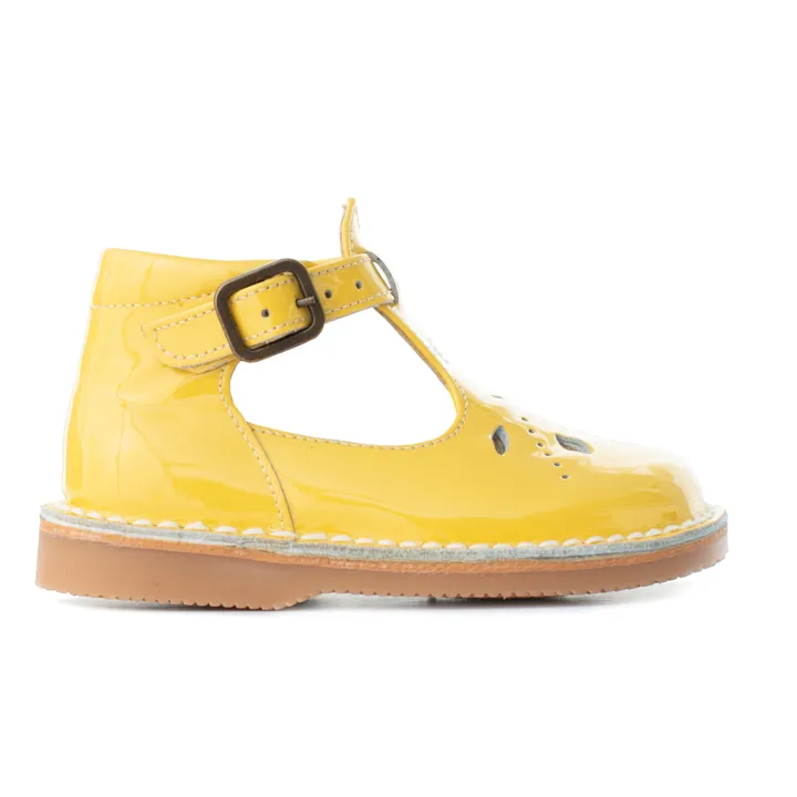 Cauliflower Patent T-bar Shoes | Yellow- Product image n°0
