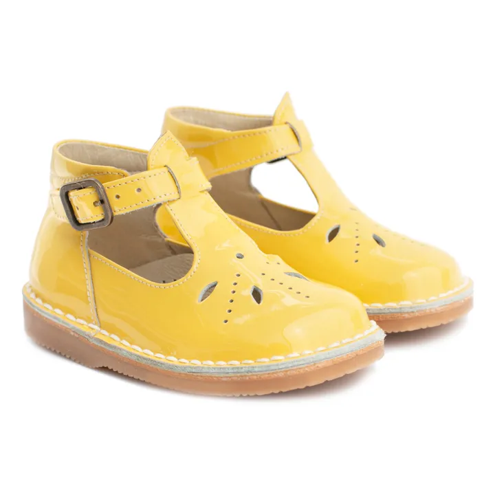 Cauliflower Patent T-bar Shoes | Yellow- Product image n°1