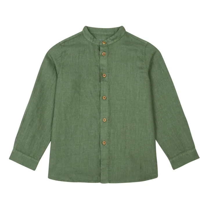 Camisa de lino | Verde Kaki- Imagen del producto n°0