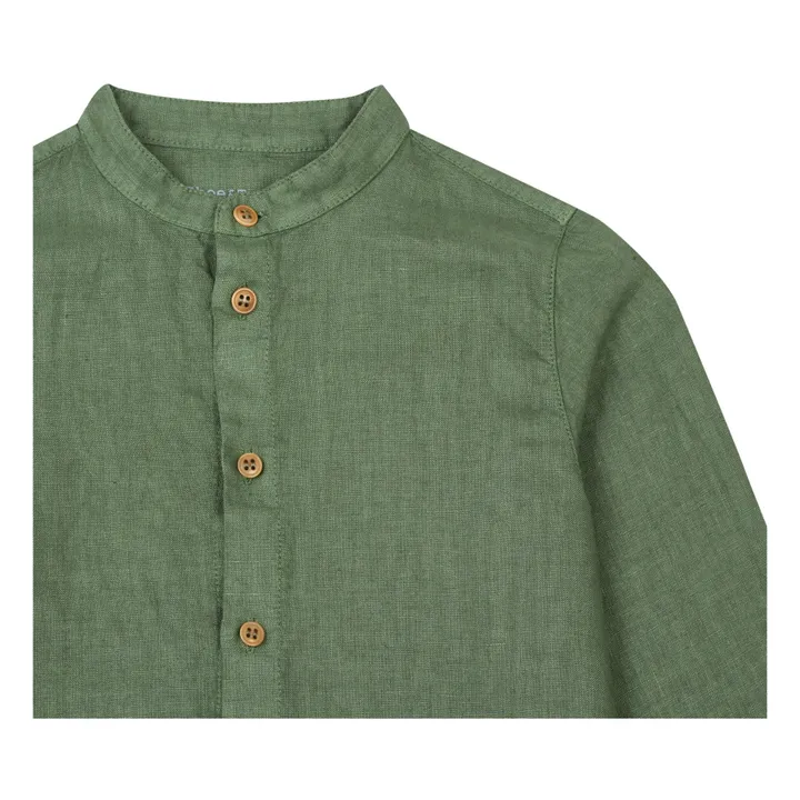 Camisa de lino | Verde Kaki- Imagen del producto n°1