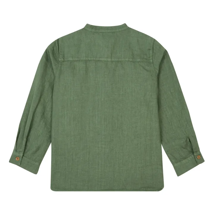 Camisa de lino | Verde Kaki- Imagen del producto n°2