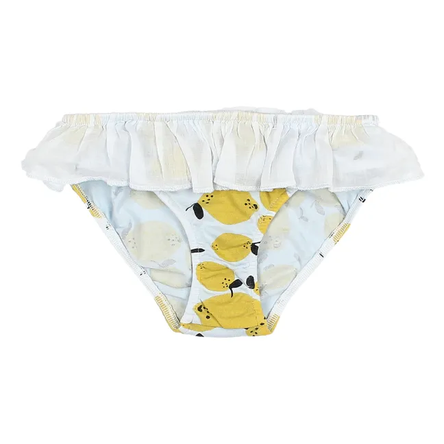 Organic Cotton Lemon Bikini Bottoms | Light blue