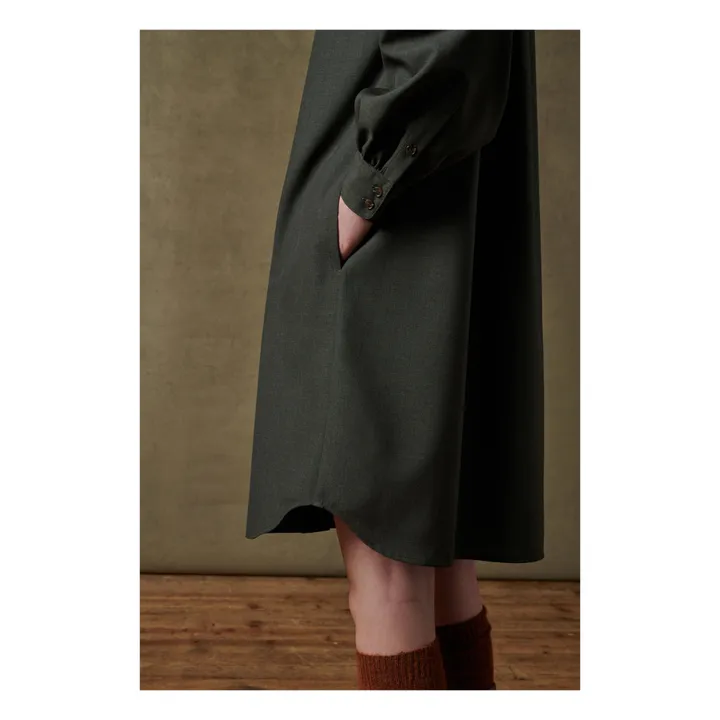 Kleid Siegrid Toile de Laine meliert | Khaki- Produktbild Nr. 2