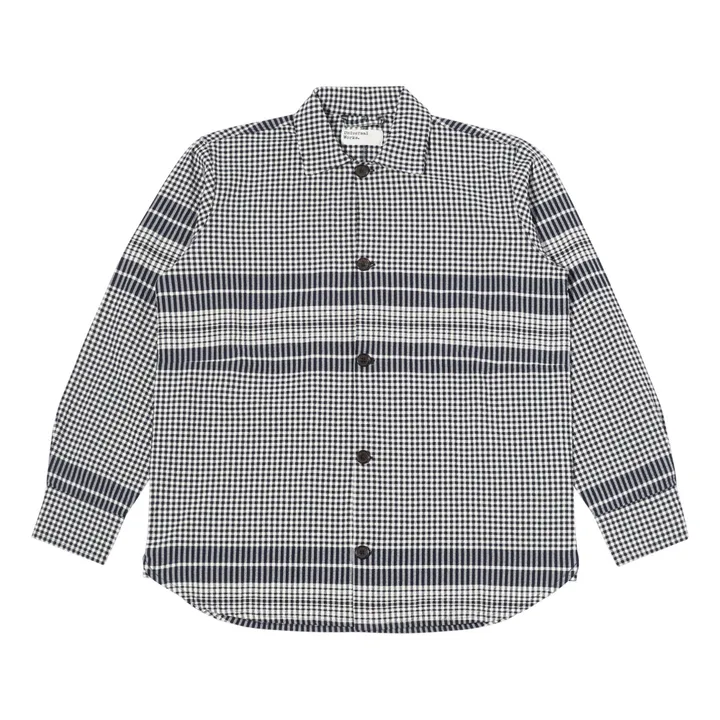 Chemise | Bleu marine - Ecru- Image produit n°0