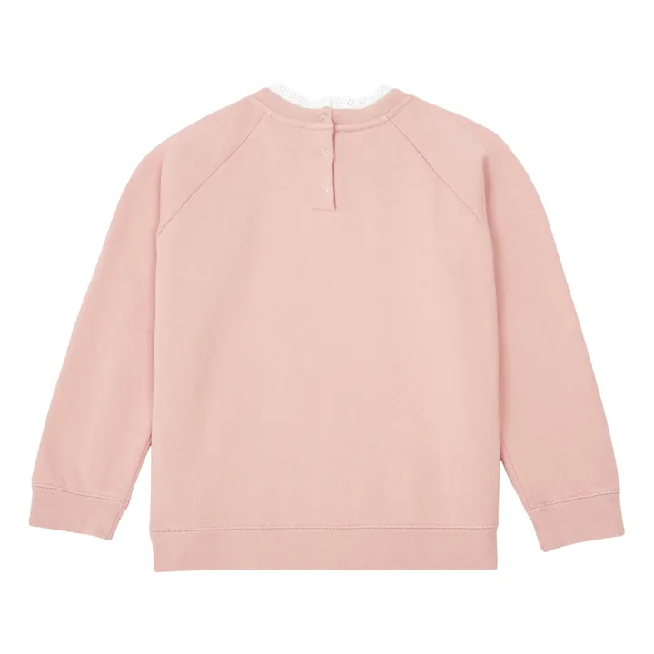 Sweat Coton Bio Col Dentelle Tilia | Rose- Image produit n°2