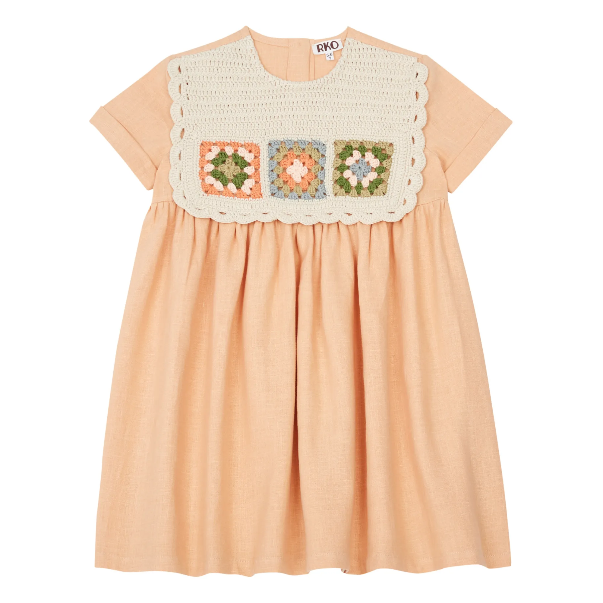 RKO - Linen Crochet Dress - Pale Pink | Smallable