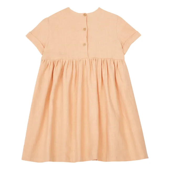 Vestido de ganchillo de lino | Rosa Pálido