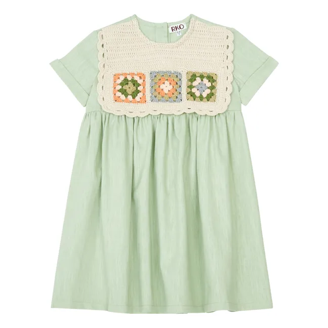 Vestido de ganchillo de lino | Salvia