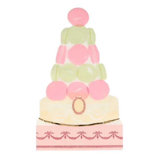 Papierservietten Macaron-Pyramide - 8-teiliges Set
