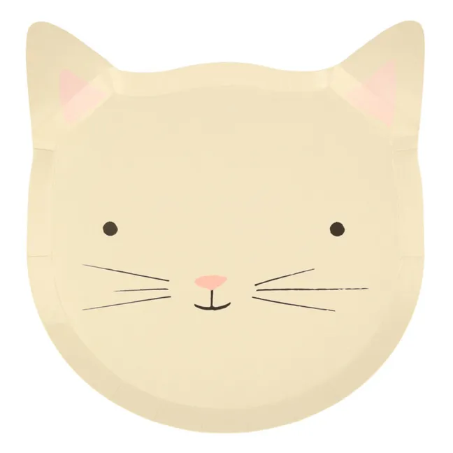 Pastel Cats Cardboard Plates - Set of 8