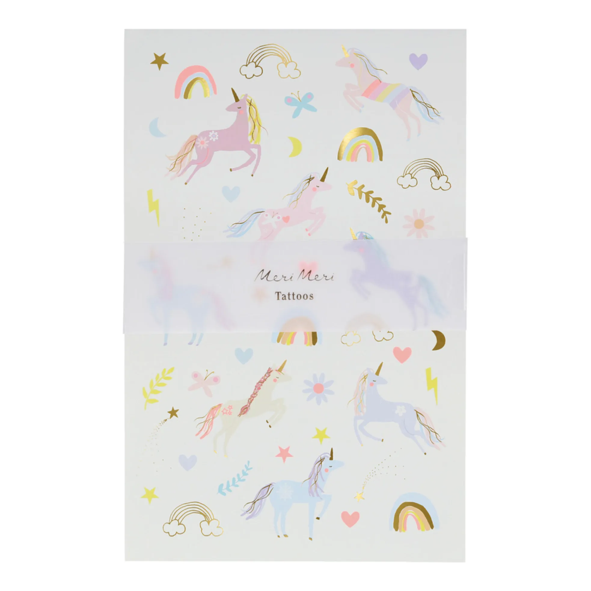 Meri Meri Multicoloured Temporary Unicorn Tattoos