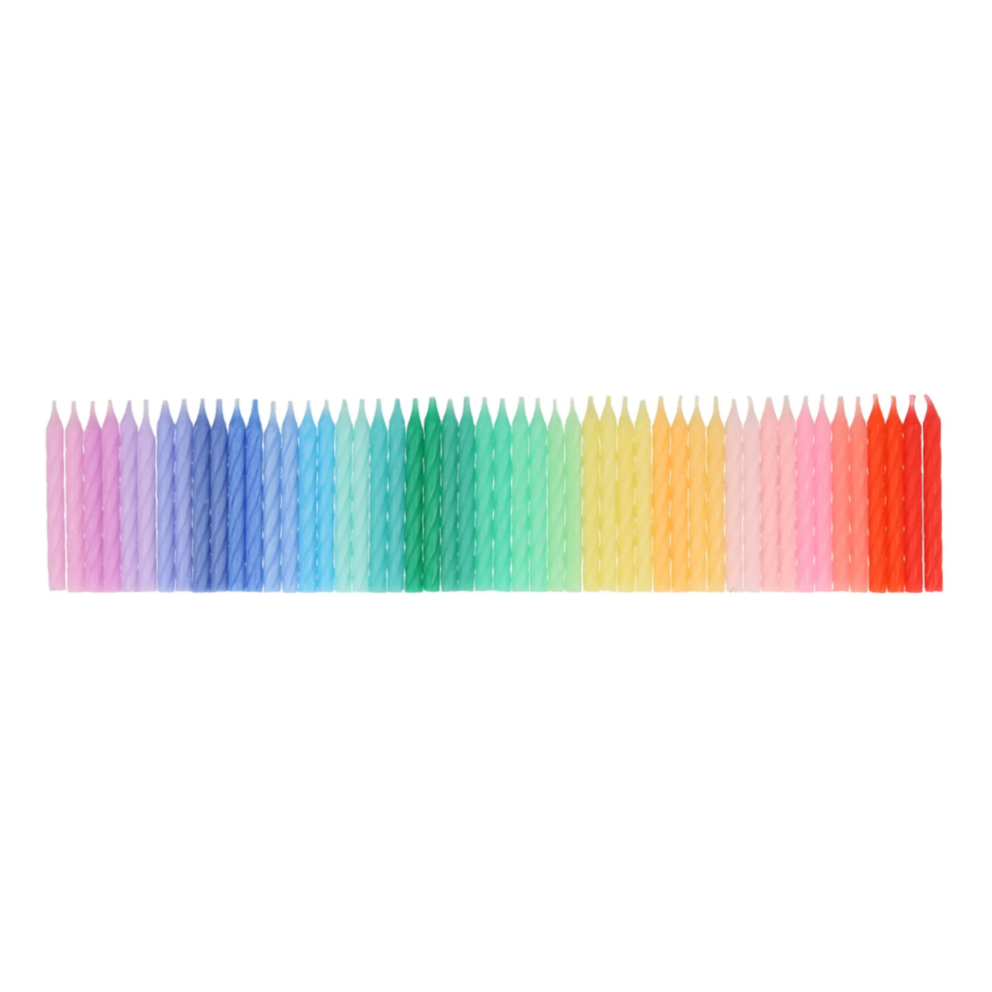 Mini bougies torsadées Arc-en-ciel - Set de 50- Image produit n°1