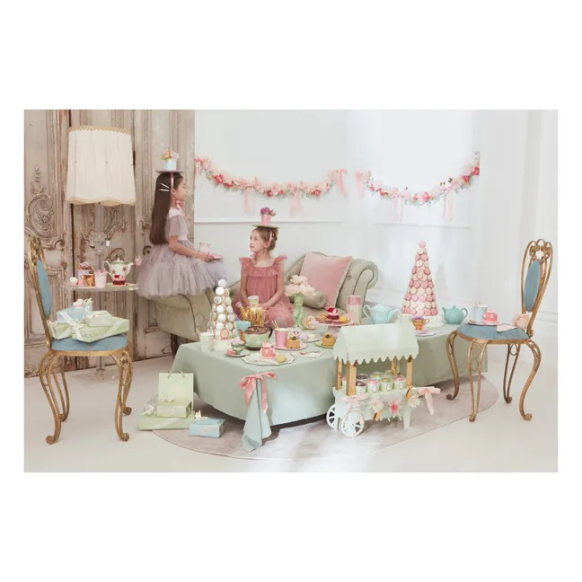 Kleine Teller aus geblümtem Karton Ladurée - 8er-Set