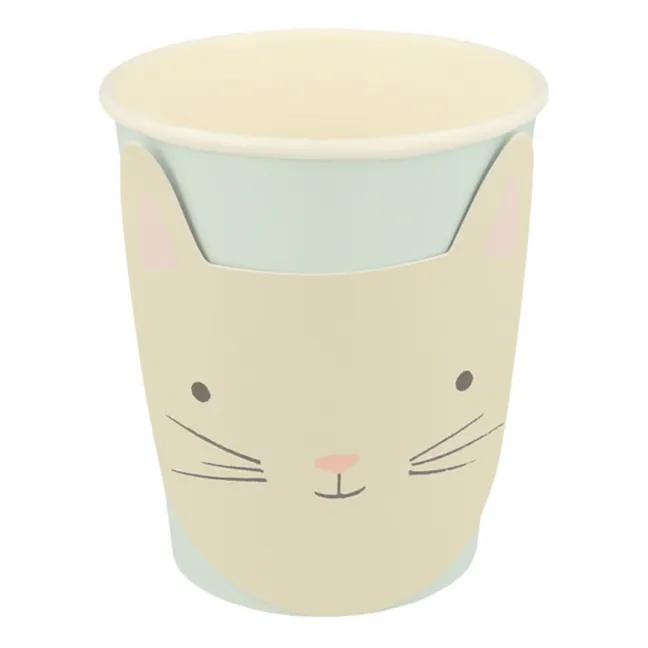 Pastel Cat Cups - Set of 8