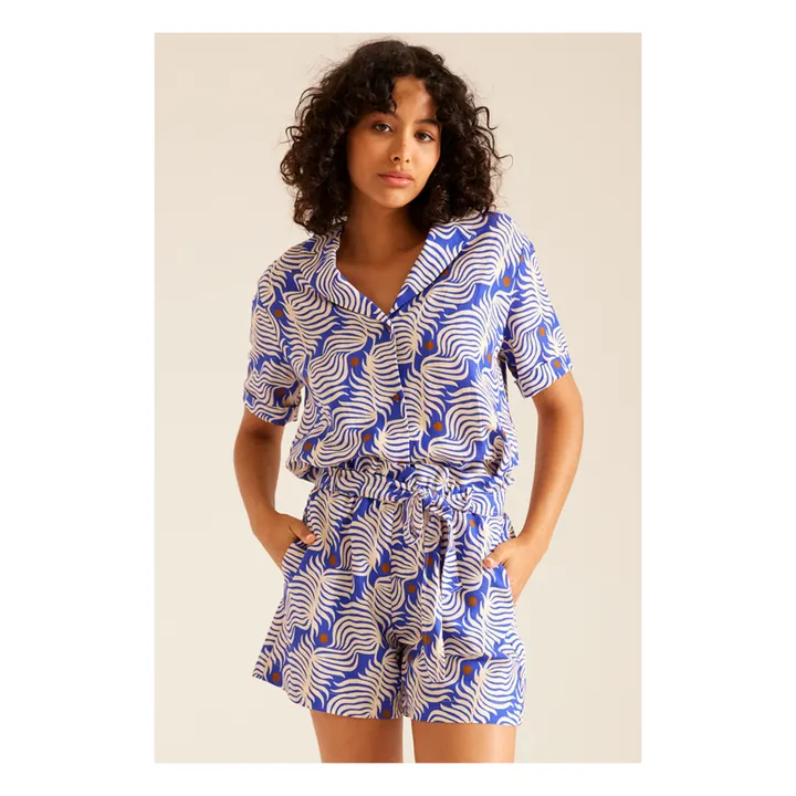 Camiseta Peyton Menorca Ramie | Azul- Imagen del producto n°0
