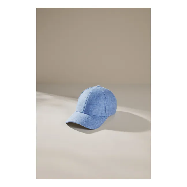 Cappello in lino | Blu acqua