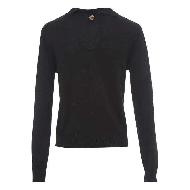 Pullover Greta | glänzendes Schwarz- Produktbild Nr. 0