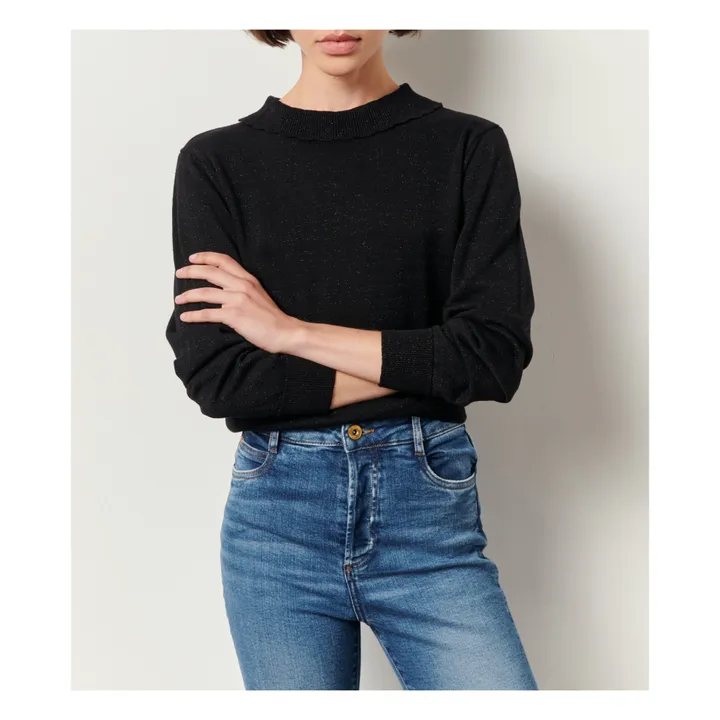 Pullover Greta | glänzendes Schwarz- Produktbild Nr. 4