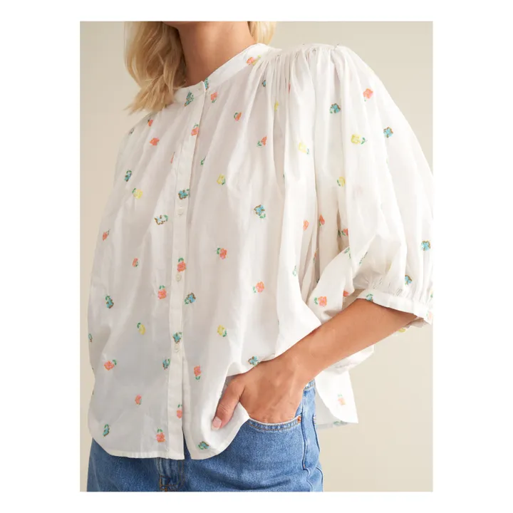 Ink Embroidered Blouse - Women's Collection | Ecru- Product image n°4