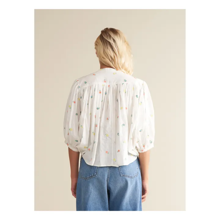 Ink Embroidered Blouse - Women's Collection | Ecru- Product image n°6