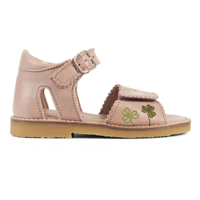Sandales Scratchs Brodées x Capsule Uniqua | Rose pâle