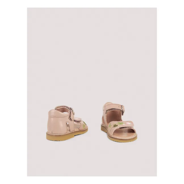 Sandales Scratchs Brodées x Capsule Uniqua | Rose pâle