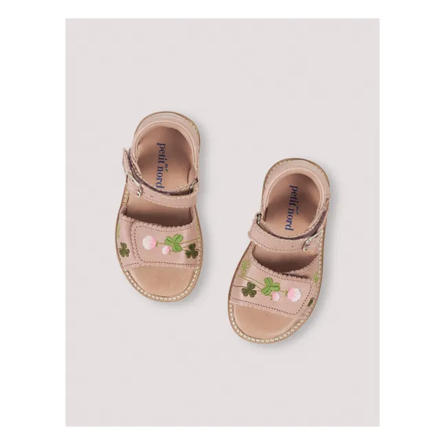 Embroidered Velcro Sandals x Uniqua Capsule Collection | Pale pink