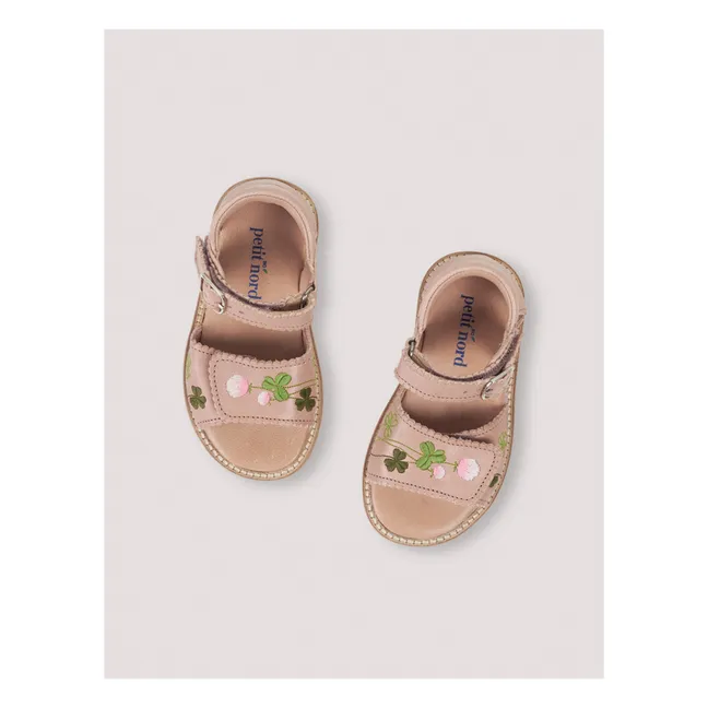 Sandales Scratchs Brodées x Capsule Uniqua | Rose pâle