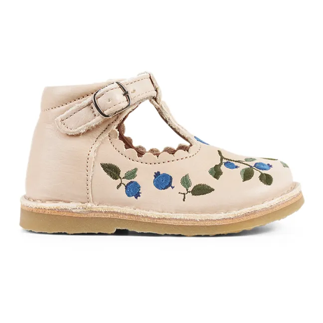Embroidered T-Bar Mary Janes - Uniqua Capsule Collection | Cream