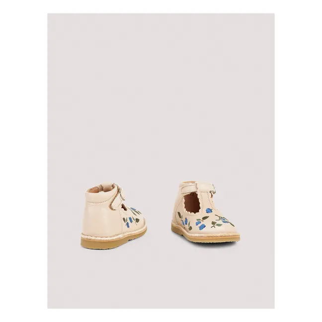 Embroidered T-Bar Mary Janes - Uniqua Capsule Collection | Cream