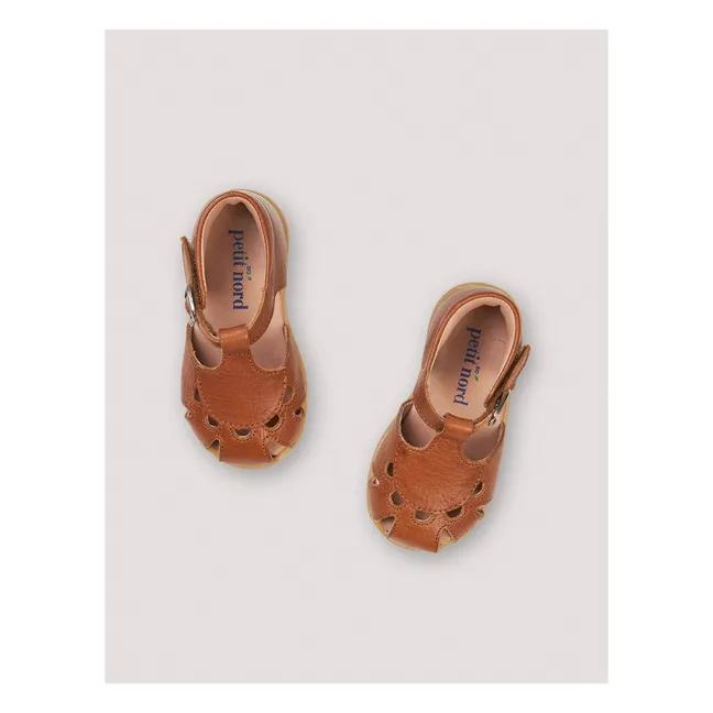 Sweetheart Velcro Sandals  | Cognac
