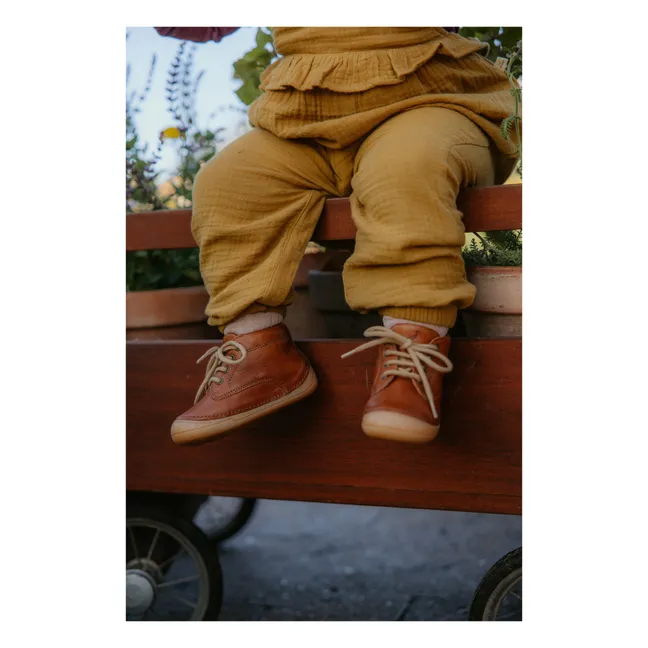 Bootie Lace-up Sneakers | Cognac