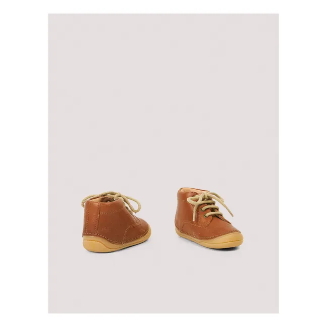 Bootie Lace-up Sneakers | Cognac