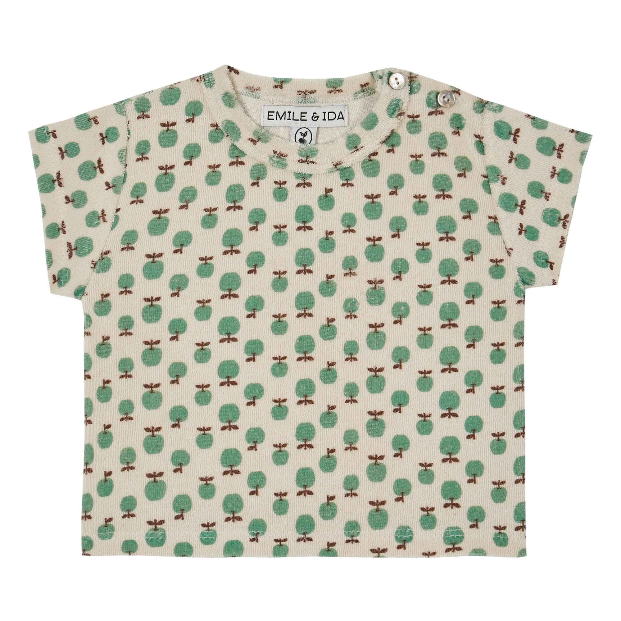 Emile Et Ida Green Terry Cloth Apple T-Shirt