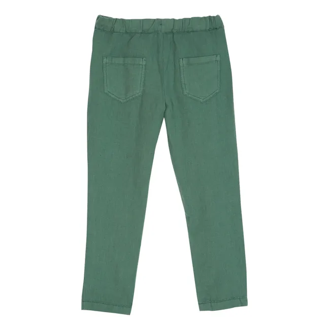 Pantaloni in lino e cotone | Verde