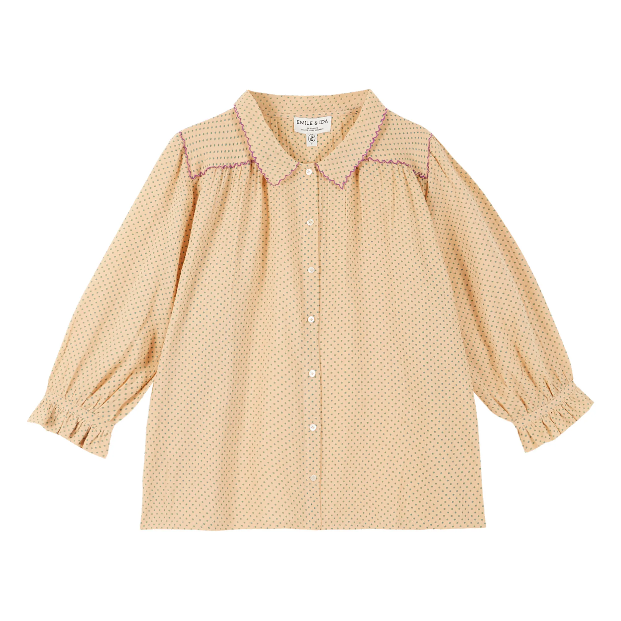Emile Et Ida Peach Polka Dot Blouse