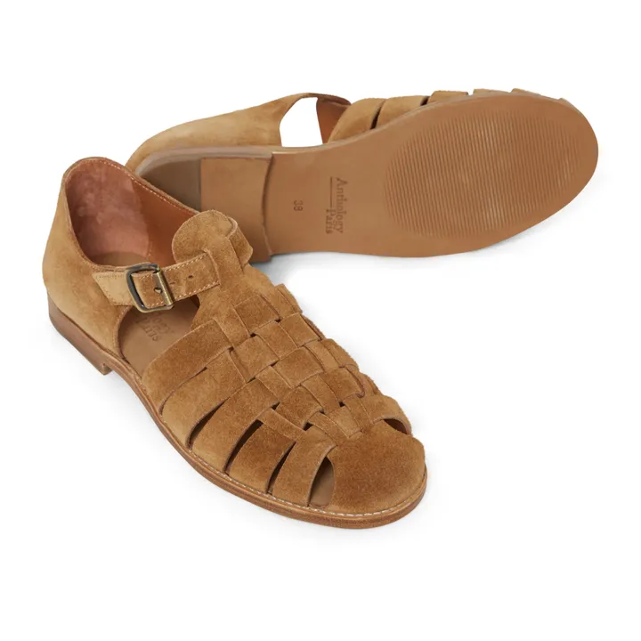 Damiana Suede Sandals | Brown- Product image n°1