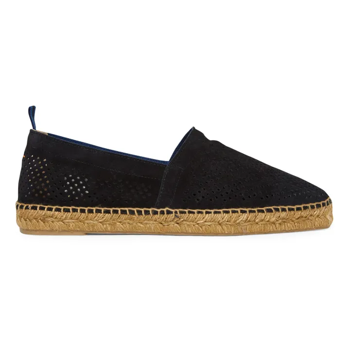 Espadrilles Pablo Suède Perforées | Noir- Image produit n°0