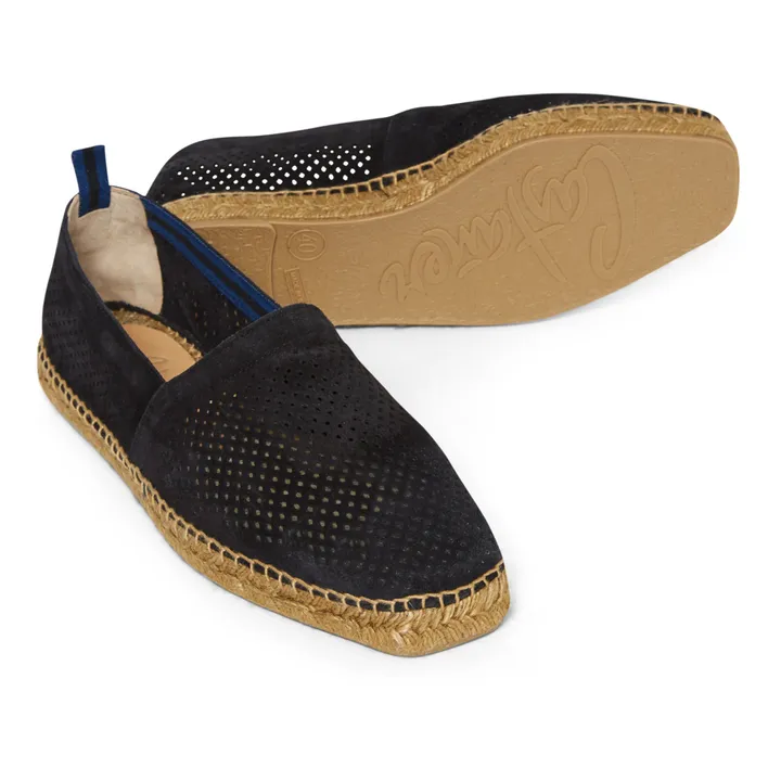 Espadrilles Pablo Suède Perforées | Noir- Image produit n°1
