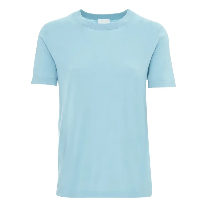 Feinmaschiges T-Shirt aus Bio-Baumwolle - Damenkollektion | Hellblau- Produktbild Nr. 0