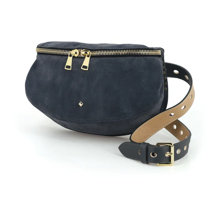 Lili Velour Belt Bag - Large | Mid grey- Product image n°0