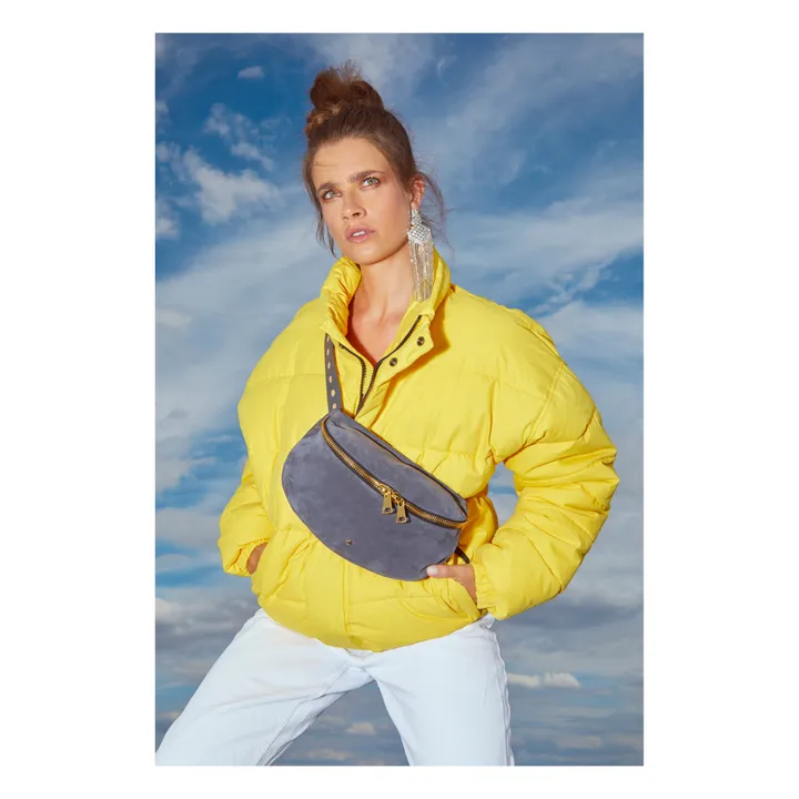 Lili Velour Belt Bag - Large | Mid grey- Product image n°2