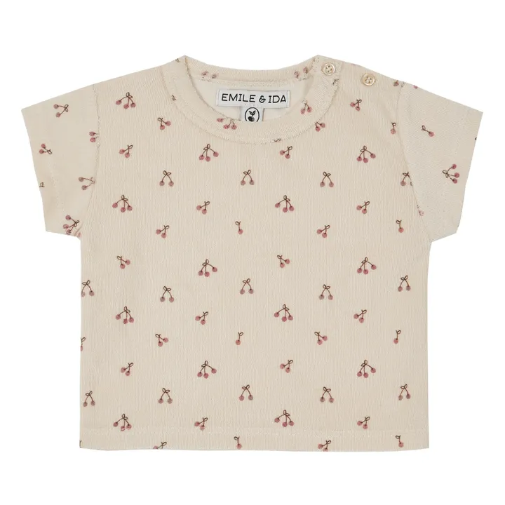 Terry Cloth Cherry T-shirt | Ecru- Product image n°0