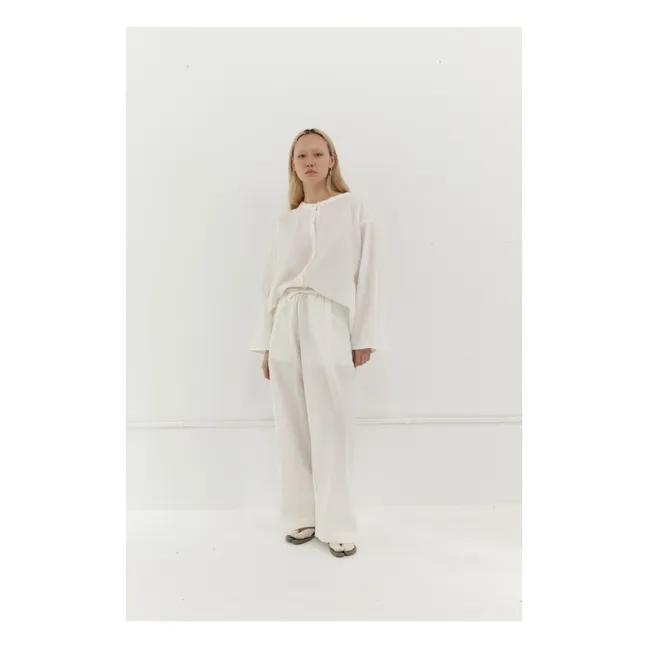 Relax Seersucker Organic Cotton Outfit | White