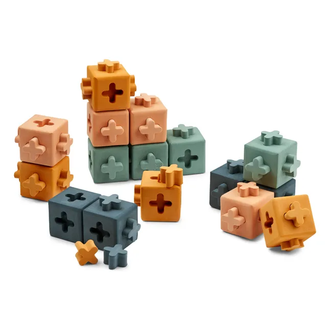 Mini blocs de construction en silicone Pierce - Set de 16 | Vert de gris